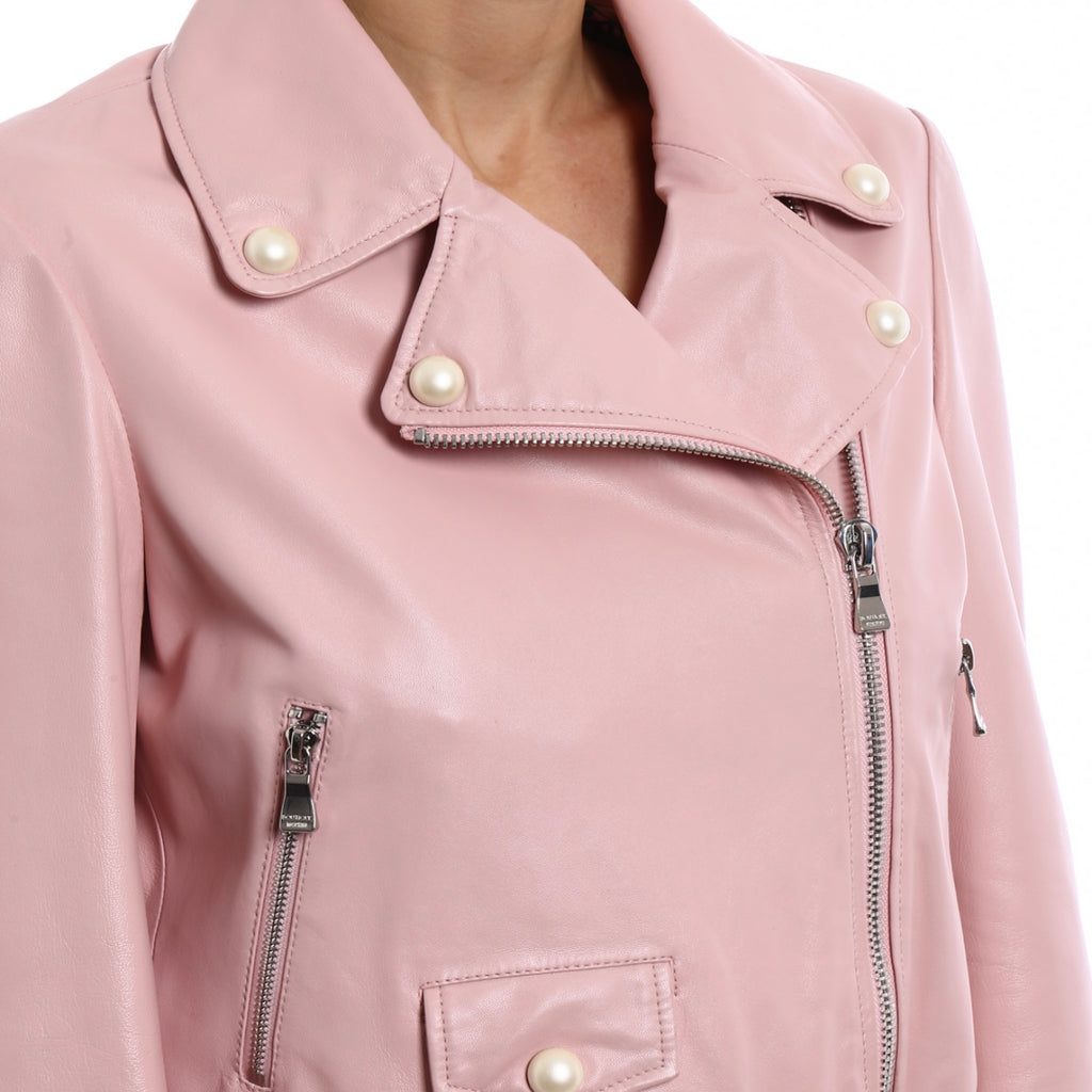 Moschino Italian Pink Leather Jacket – Boutique Edition