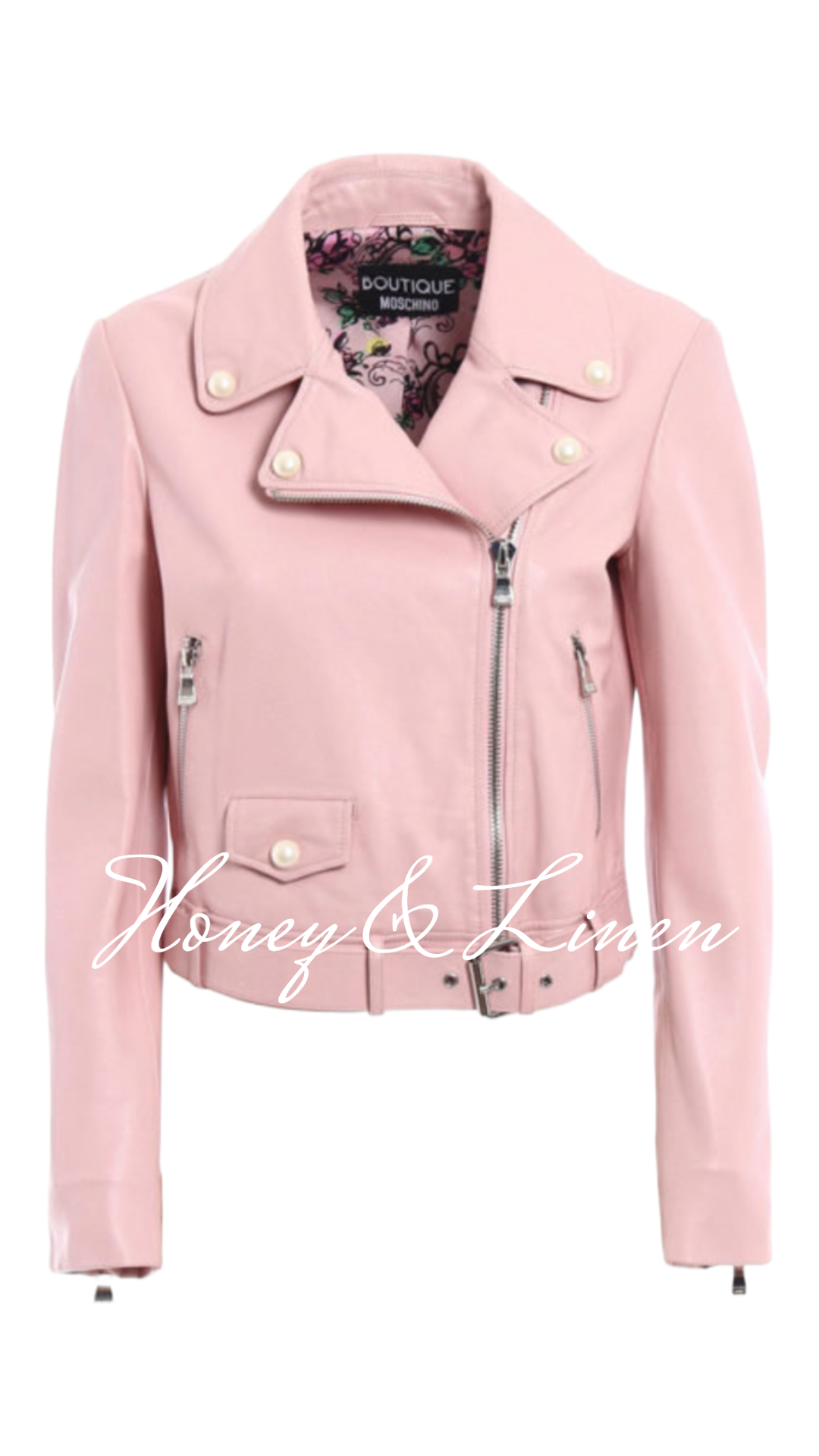 Moschino Italian Pink Leather Jacket – Boutique Edition